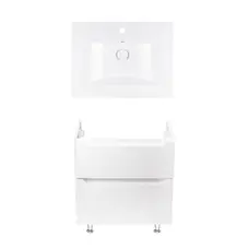 Комплект Qtap тумба підлогова Scorpio 600х825х460 мм White + раковина урізна Albatross QT71SC43951