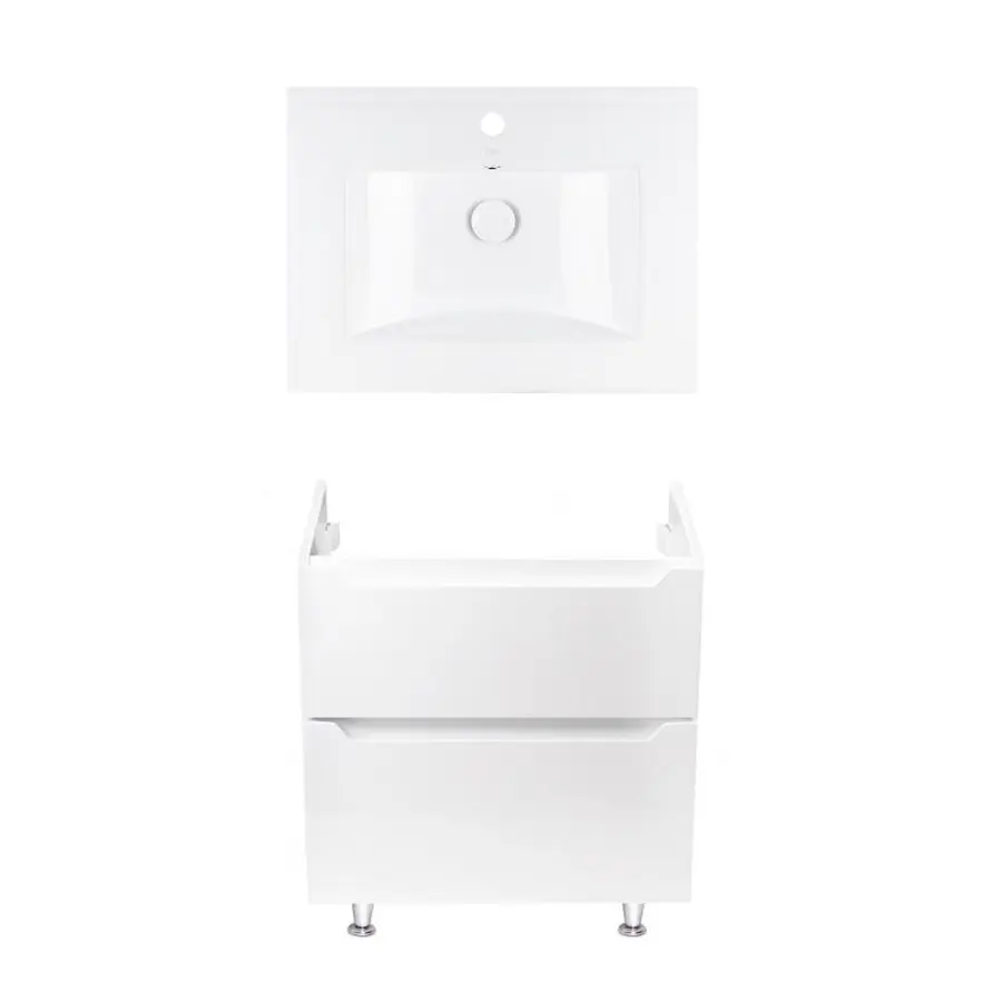 Комплект Qtap тумба підлогова Scorpio 600х825х460 мм White + раковина урізна Albatross QT71SC43951