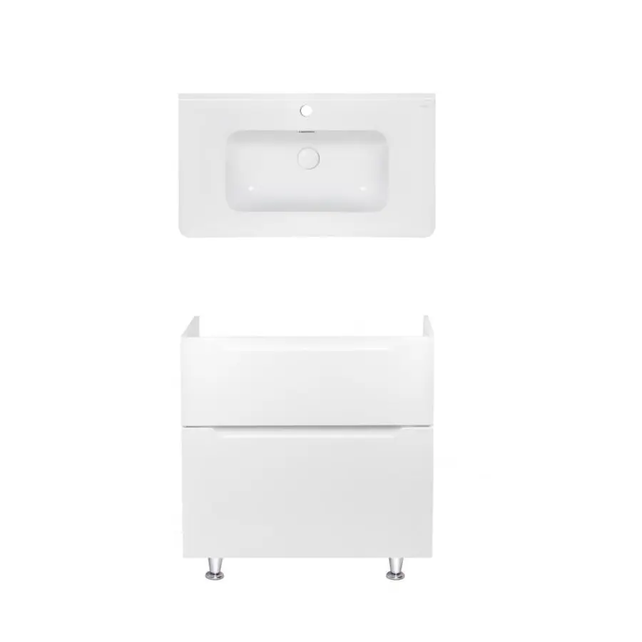 Комплект Qtap тумба підлогова Scorpio 800х825х460 мм White + раковина урізна Albatross 9H QT71SC43961