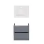 Комплект Qtap тумба підвісна Scorpio 600х585х460 мм Graphite + раковина урізна Albatross New QT71SC43981