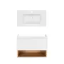 Комплект Qtap тумба підвісна Robin 800х580х437 мм White/Whitish oak + раковина урізна Albatross 9H QT71RO44038