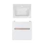 Комплект Qtap тумба підвісна Virgo 600х580х437 мм White/Whitish oak + раковина урізна Albatross 01 QT71V44071