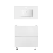 Комплект Qtap тумба підлогова Tern 800х725х437 мм White + раковина урізна Albatross QT71TE44092