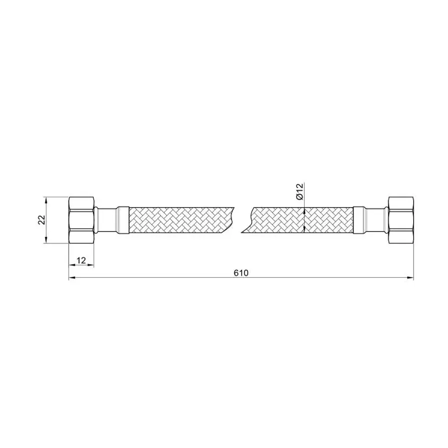 Гнучка підводка для води SD Plus 60 см ГГ SD397W60