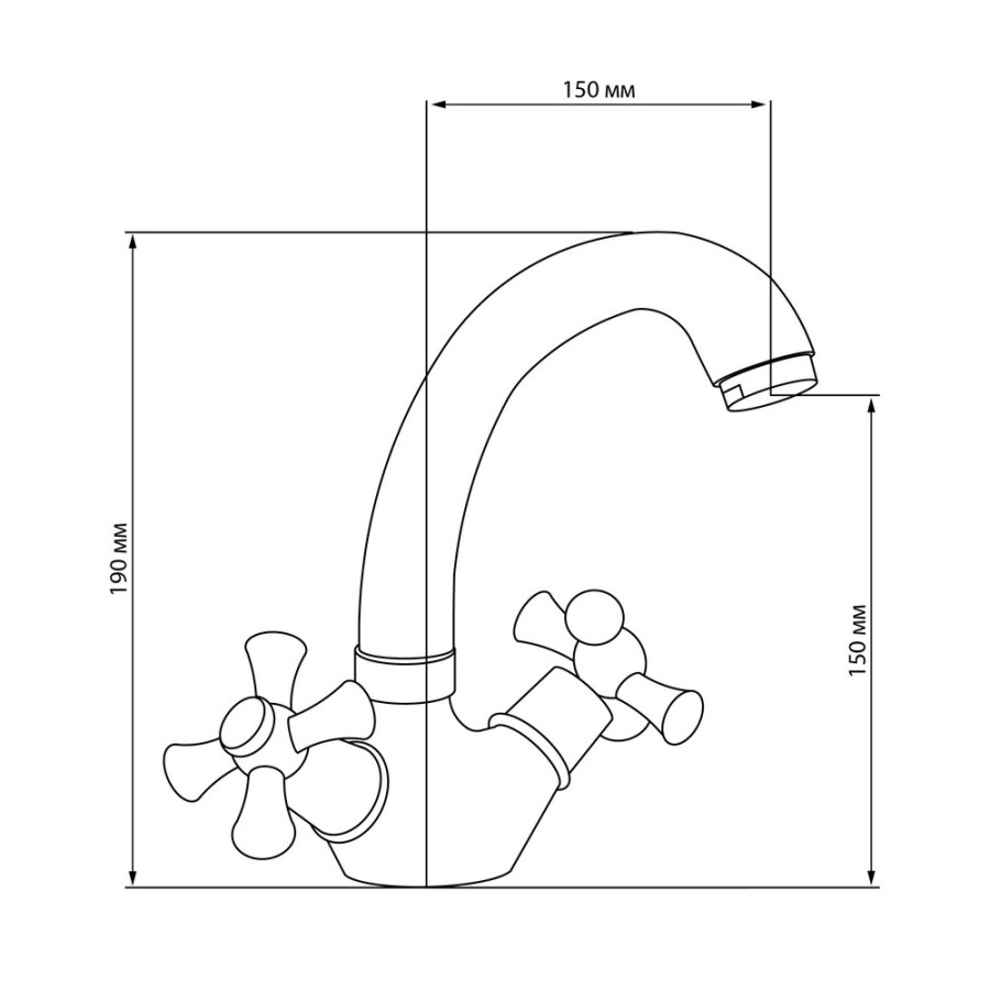 Смеситель для кухни GF (CRM) S-22-272F