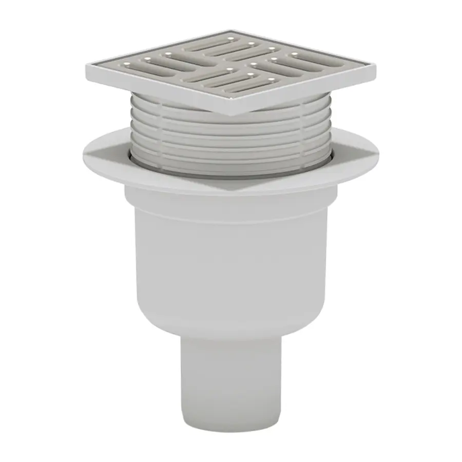 Трап ANI Plast TA5702 вертикальный с нержавеющей решеткой 100х100