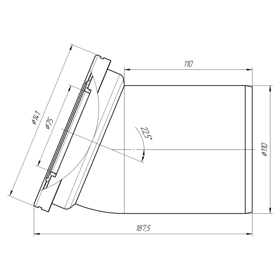 Отвод для унитаза ANI Plast W2220 угол 22˚