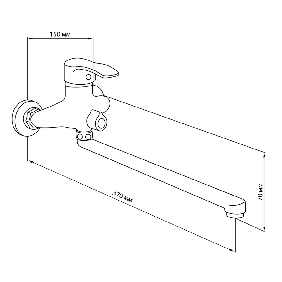 Смеситель для ванны GF (CRM) S-04-005N