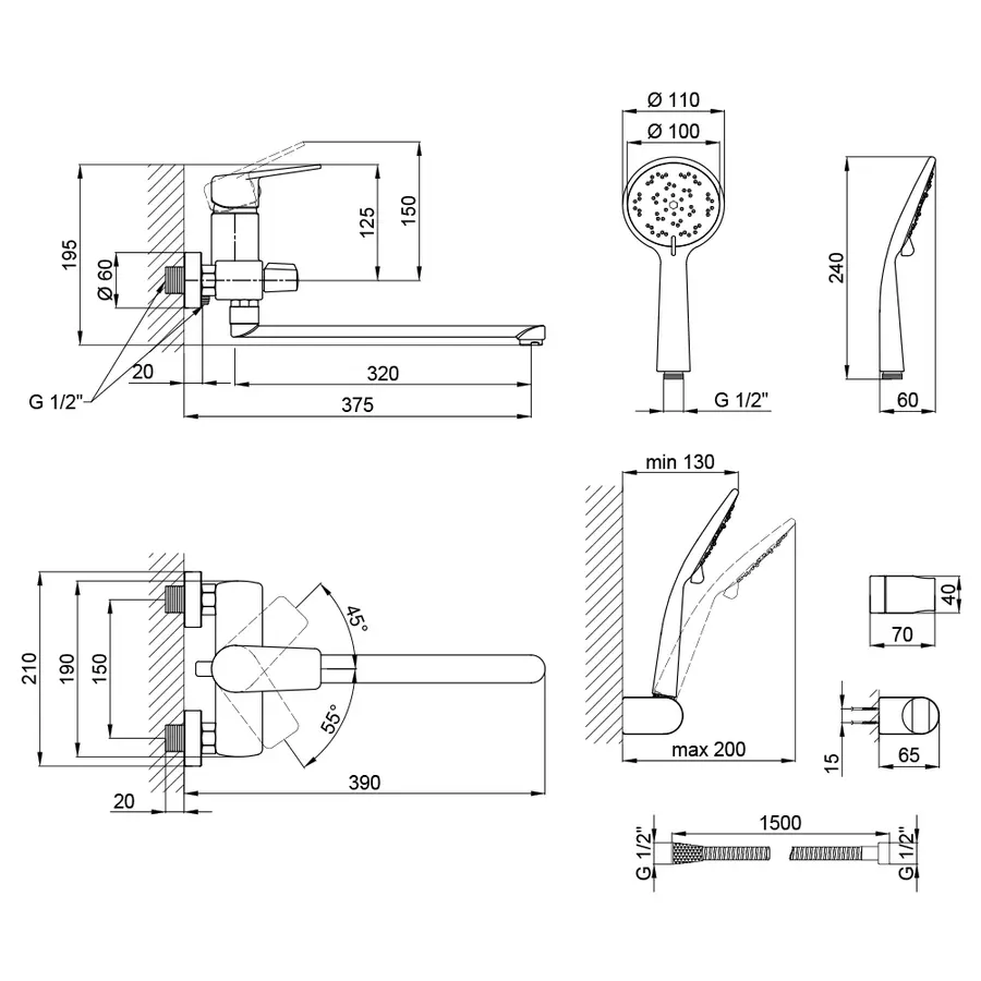 Змішувач для ванни Qtap Jody СRM 005 New