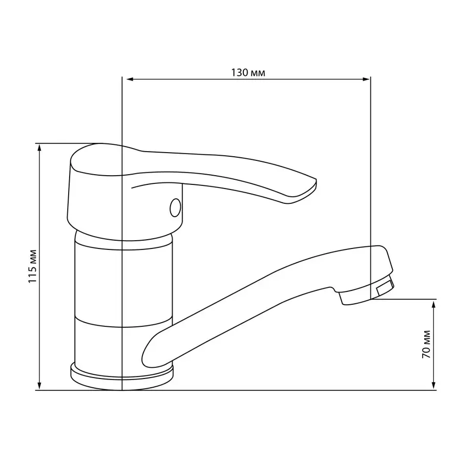 Кухонный смеситель стальной GF (CRM) S-01-002M