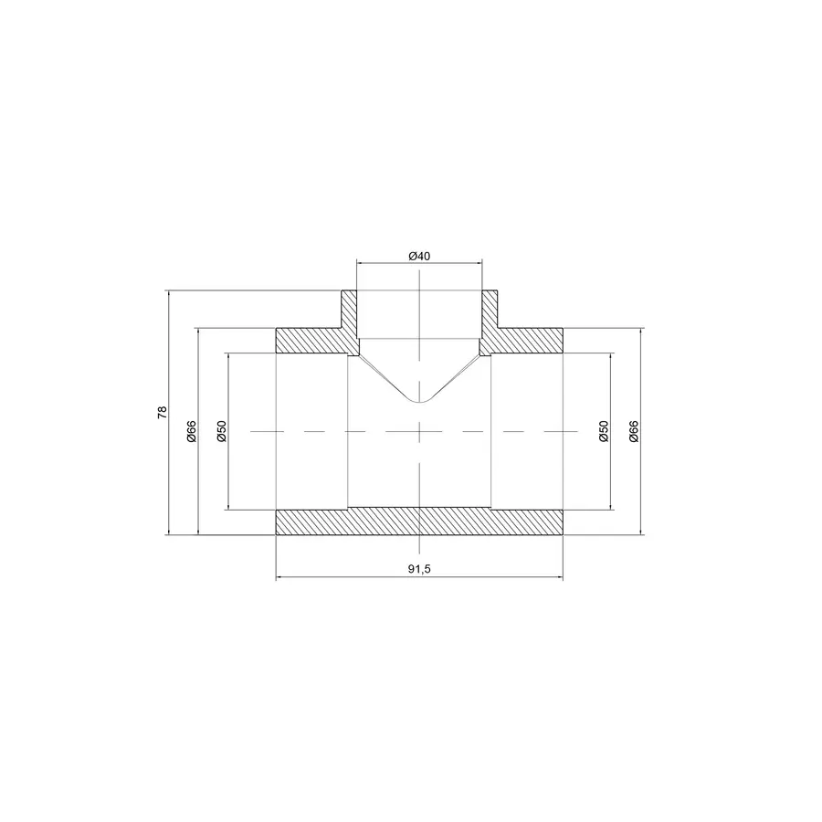 Трійник PPR Thermo Alliance 50х40х50