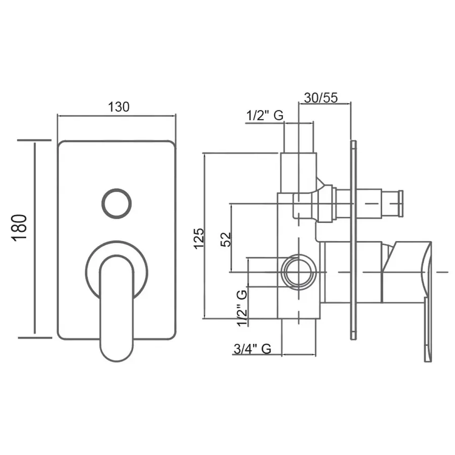 Смеситель скрытого монтажа для душа Bianchi Dream INDDRM2010CRM для двух потребителей