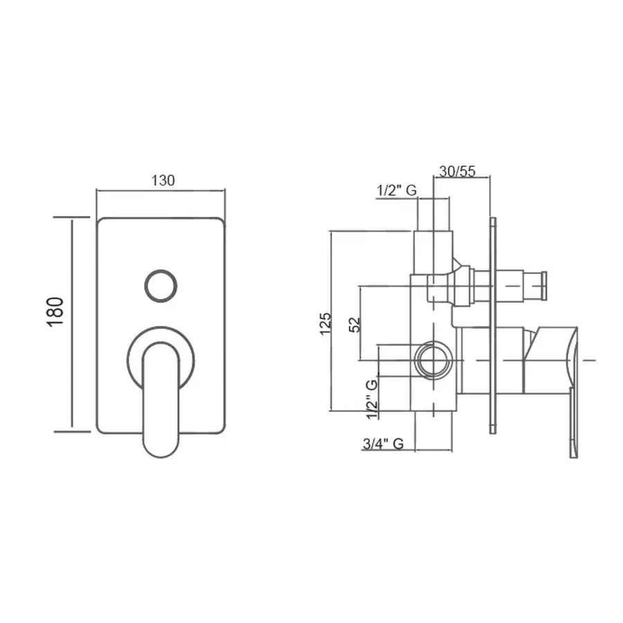 Смеситель скрытого монтажа для душа Bianchi Heaven INDHEV2010CRM для двух потребителей