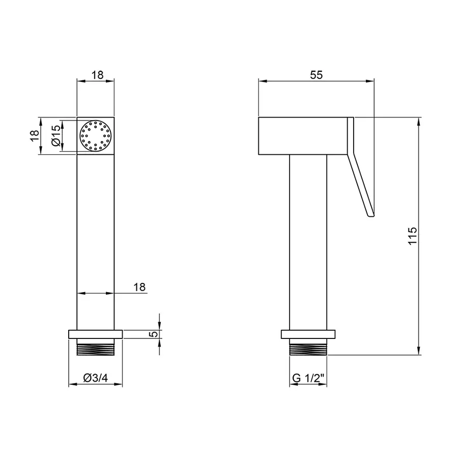 Лійка для гігієнічного душу Lidz (CRM) 51 08 000 00