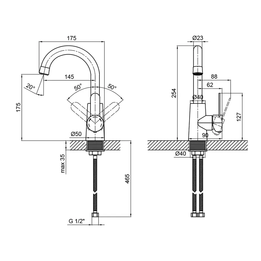 Смеситель для кухни Lidz (NKS) 11 31 014F-5 стальной