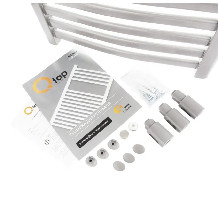 Сушилка Полотенцесушитель водяной Qtap Dias (SIL) P15 800x500 HY