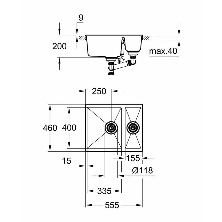 Кухонна гранітна мийка Grohe Sink K500 31648AP0