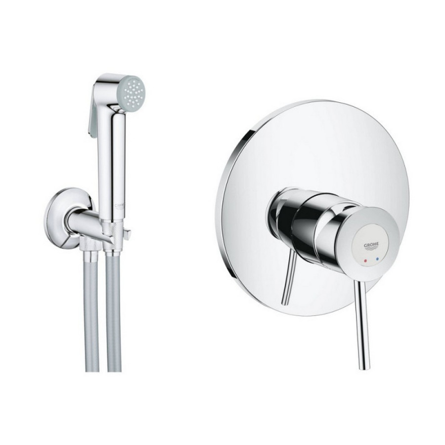 Комплект инсталляция Grohe Rapid SL 38721001 + унитаз с сиденьем Qtap Swan QT16335178W + набор для гигиенического душа со смесителем Grohe BauClassic 2904800S