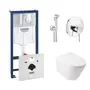 Комплект інсталяція Grohe Rapid SL 38721001 + унітаз з сидінням Qtap Swan QT16335178W + набір для гігієнічного душу зі змішувачем Grohe BauClassic 2904800S