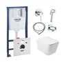 Комплект інсталяція Grohe Rapid SL 38772001 + унітаз з сидінням Qtap Crow QT05335170W + набір для гігієнічного душу зі змішувачем Grohe BauClassic 111048