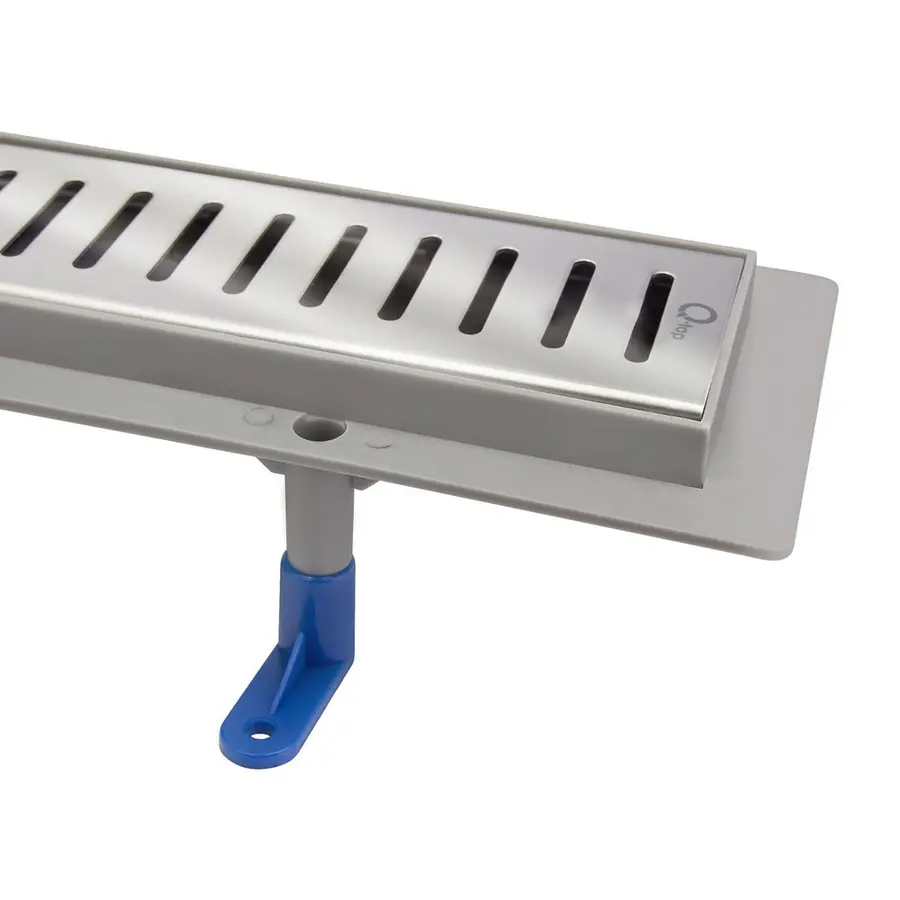 Трап Qtap Dry FA304-700 лінійний з сухим закривом та нержавіючою решіткою 700х73