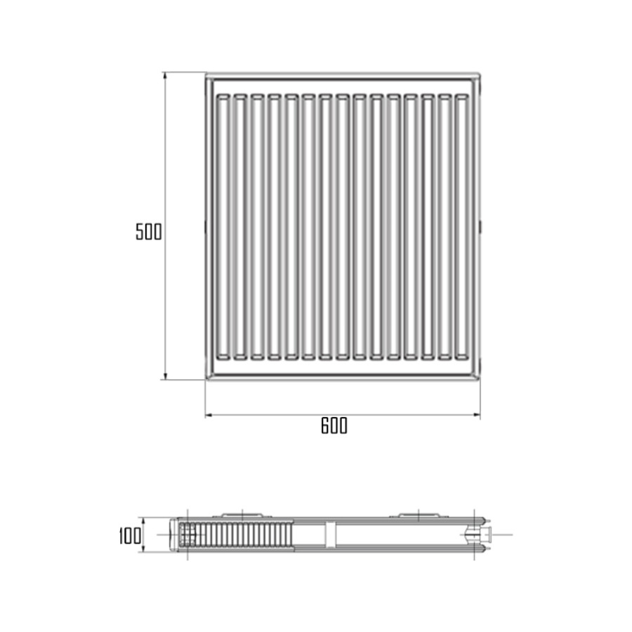 Радиатор стальной Bjorne 20-К 500х600 боковое пидмикання