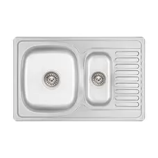 Кухонна мийка з додатковою чашею Lidz 7850 0,8 мм Micro Decor (LIDZ7850MDEC)