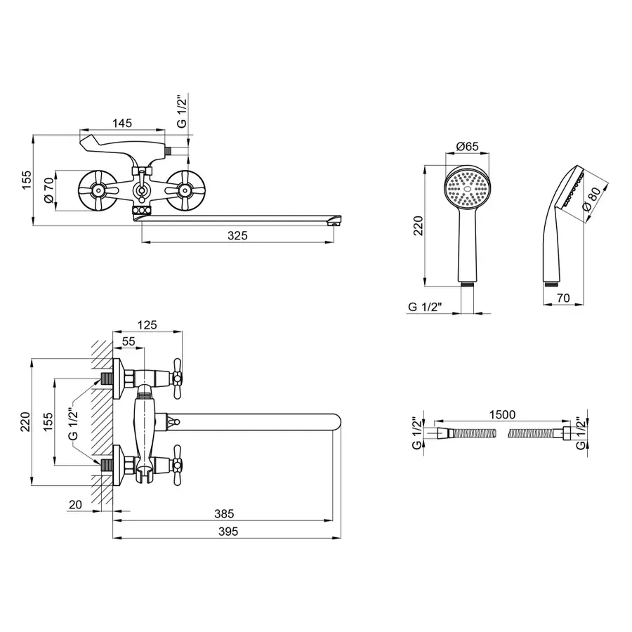 Змішувач для ванни Lidz (CRM) Dominox 15 143K