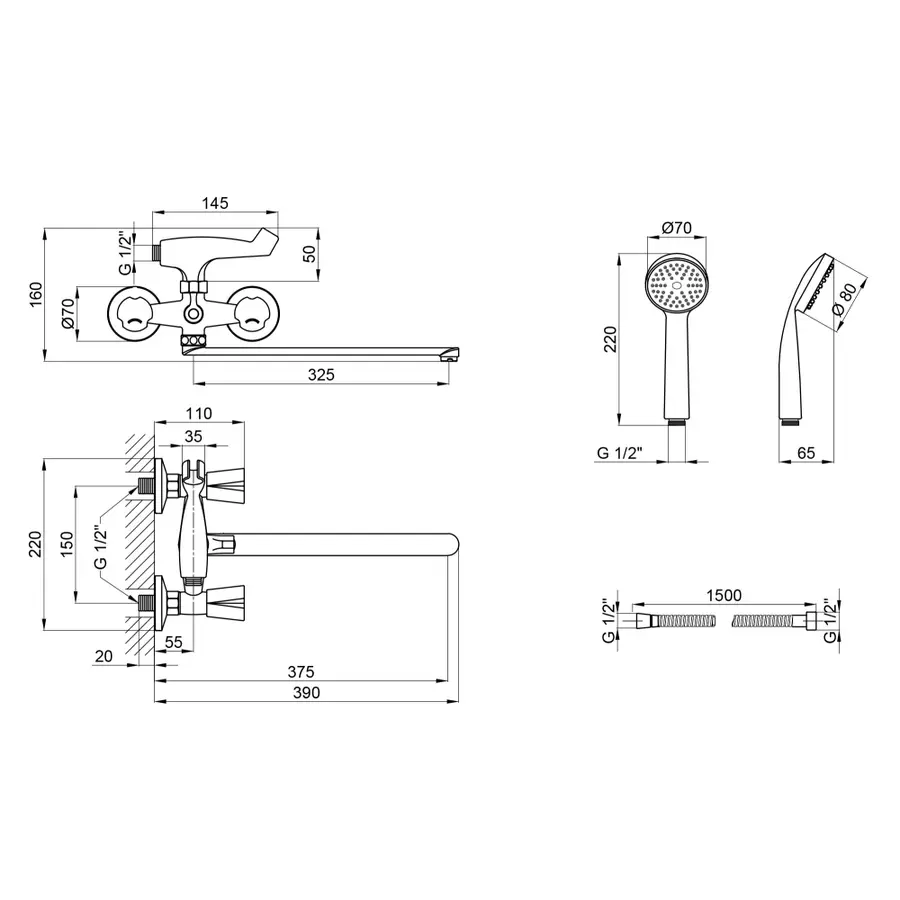 Змішувач для ванни Lidz (CRM) Mix 17 140K