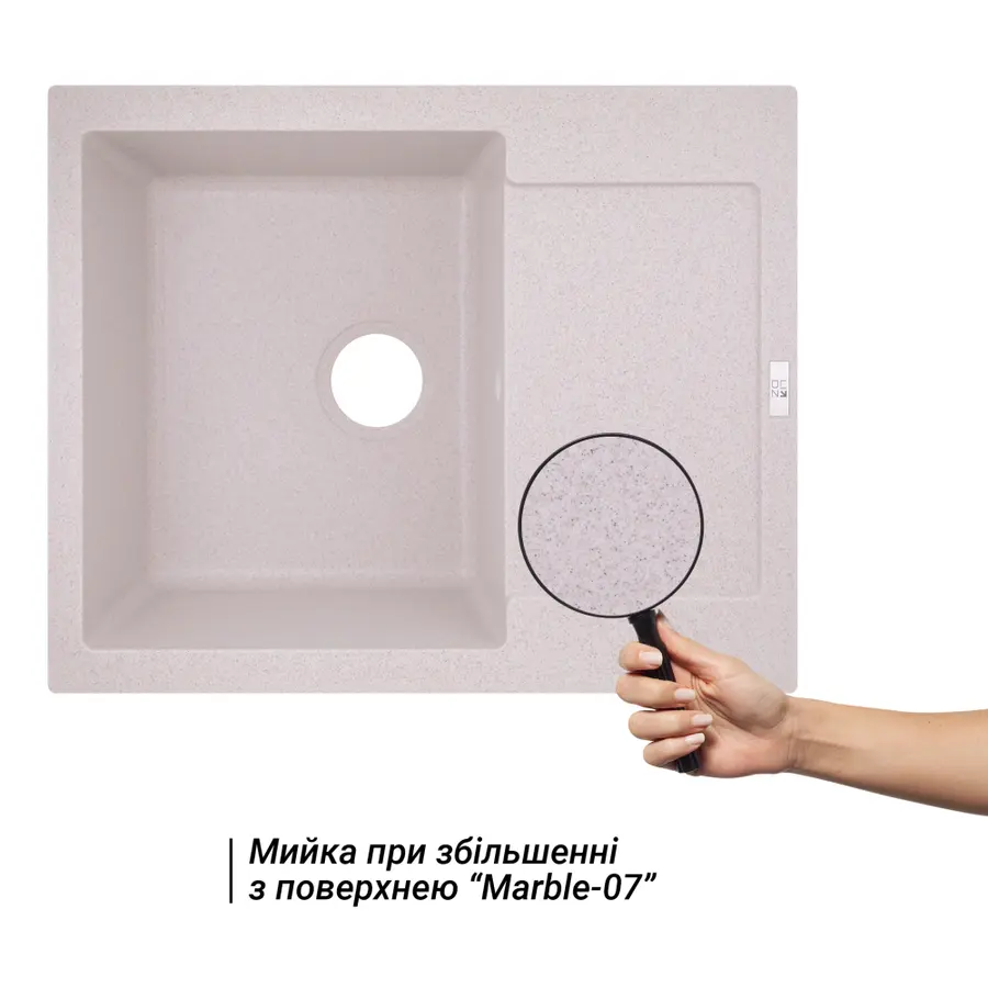Кухонна гранітна мийка Lidz 625x500/200 MAR-07 (LIDZMAR07625500200)