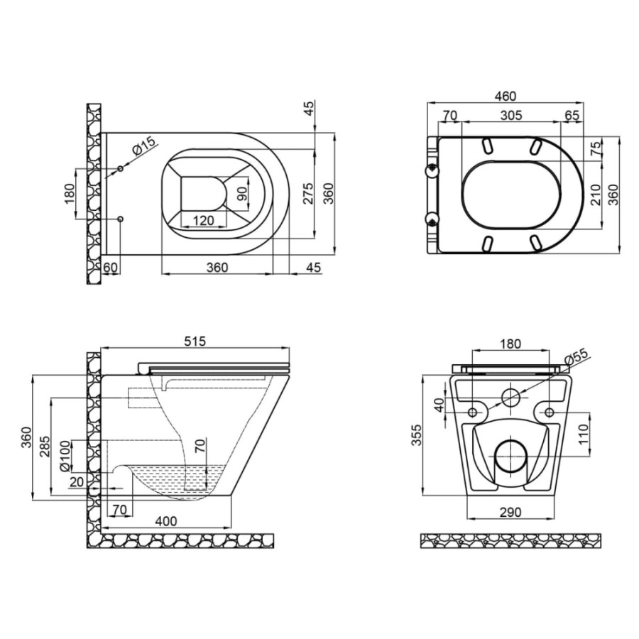 Унитаз подвесной Qtap Scorpio с сиденьем Soft-close QT1433053ERW