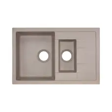 Кухонна гранітна мийка з додатковою чашею Qtap CS 7648 Beige (QT7648BEI551)