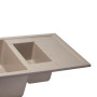Кухонна гранітна мийка з додатковою чашею Qtap CS 7648 Beige (QT7648BEI551)
