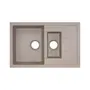 Кухонна гранітна мийка з додатковою чашею Qtap CS 7648 Beige (QT7648BEI551)