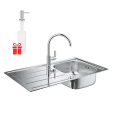 Мойка кухонная Grohe K200 31562SD0 + смеситель BauEdge 31367000 + дозатор для моющего средства Contemporary 40536000