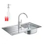 Мийка кухонна Grohe K200 31562SD0 + змішувач BauEdge 31367000 + дозатор для миючого засобу Contemporary 40536000