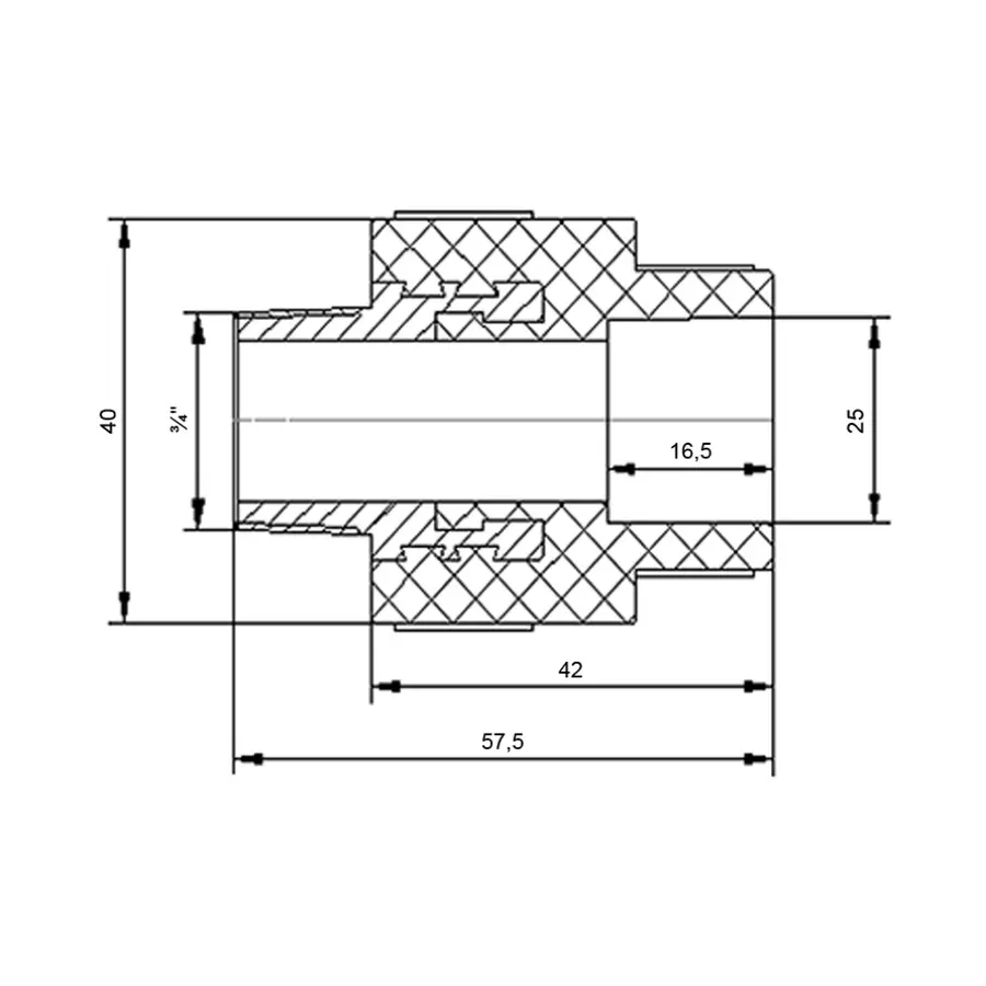 Муфта PPR Blue Ocean 25х3 / 4 "ЗР