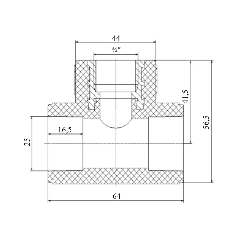Тройник PPR Blue Ocean 25х3 / 4 "х25 ВР