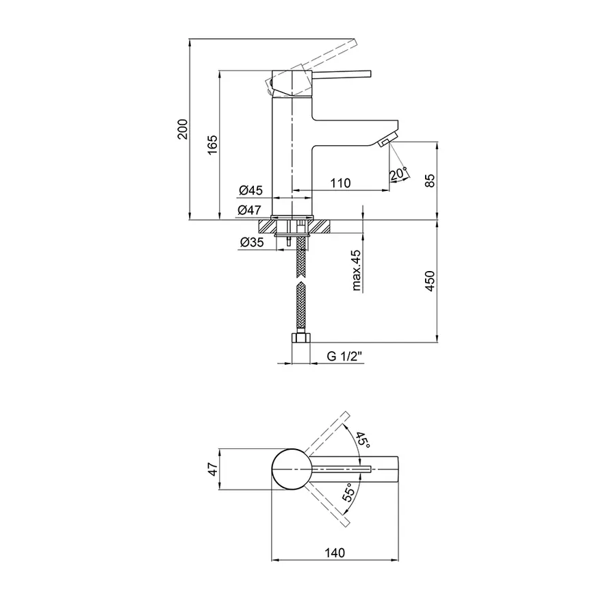 Змішувач для раковини Qtap Spring CRM 001