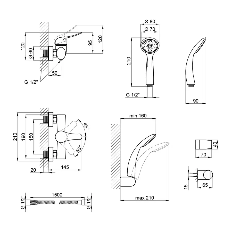 Смеситель для душа Qtap Integr CRM 010