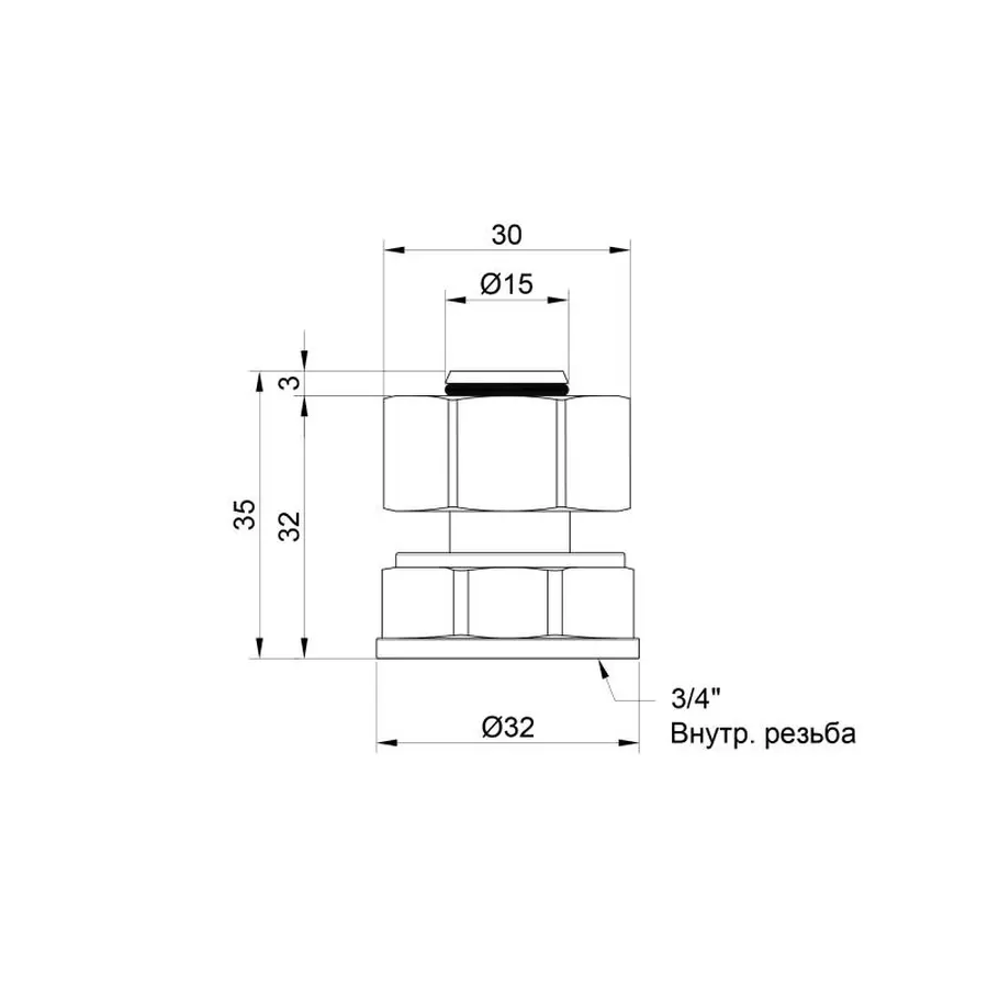 Перехідник обтискний SD Plus 20х3/4" ВР SD153W2020