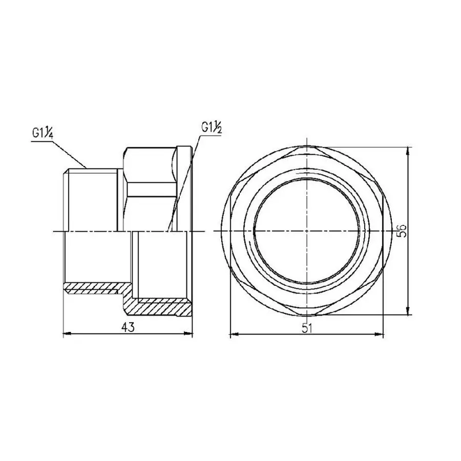 Перехід SD Forte 1" 1/2х1" 1/4 ВЗ SF3604032