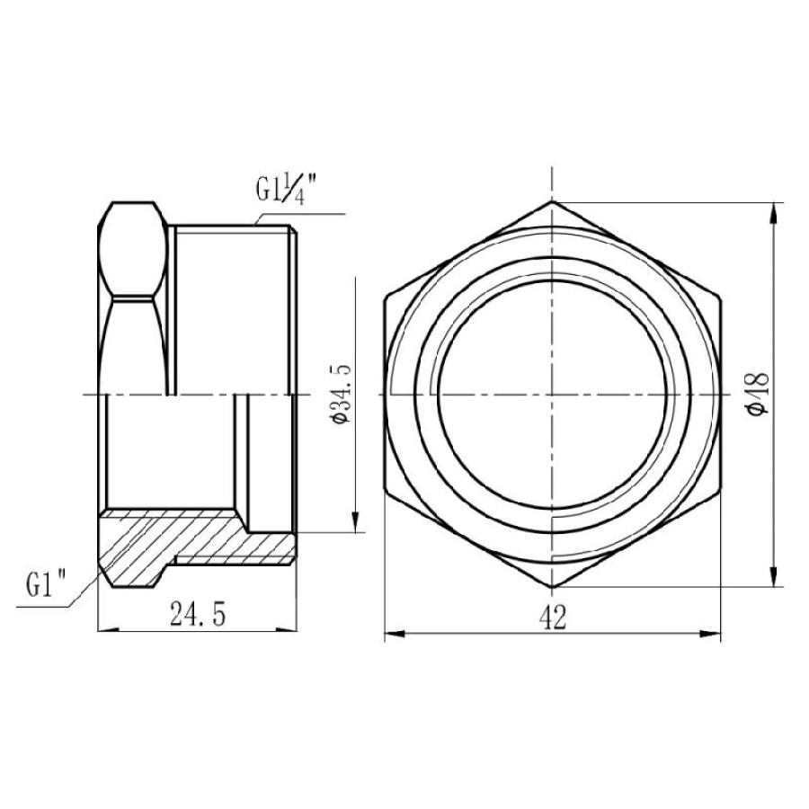 Футорка SD Forte 1" 1/4х1" ЗВ SF3743225