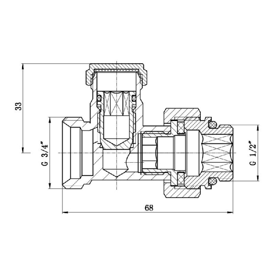 Кран буксовий SD Forte 3/4"х1/2" для радіатора нижній SF253W15