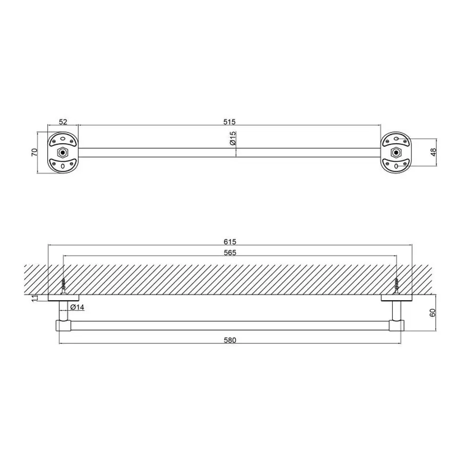 Тримач для рушників Lidz (CRM) 114.01.01 65 см