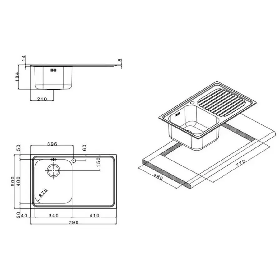 Кухонна мийка Apell Venezia VE791ILAC Satin