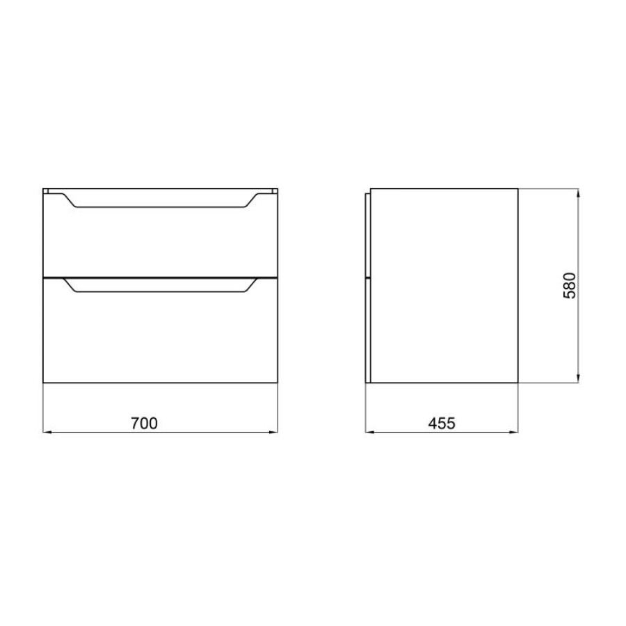 Тумба підвісна Qtap Scorpio 710х585х460 Graphite QT1474TPВ702G