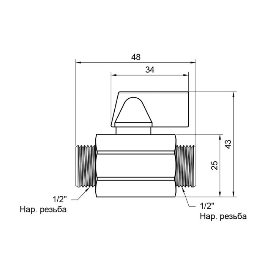 Кран кульовий SD Plus "Mini" 1/2" ЗР SD189W15