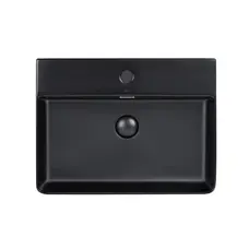 Раковина Qtap Nando LT 600х420х120 Matt black з донним клапаном QT12112173MBMB