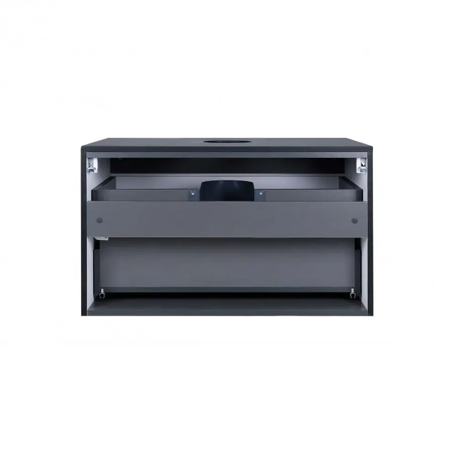 Тумба підвісна Qtap Virgo 800х476х469 Black/White зі стільницею QT1879TPА802BW